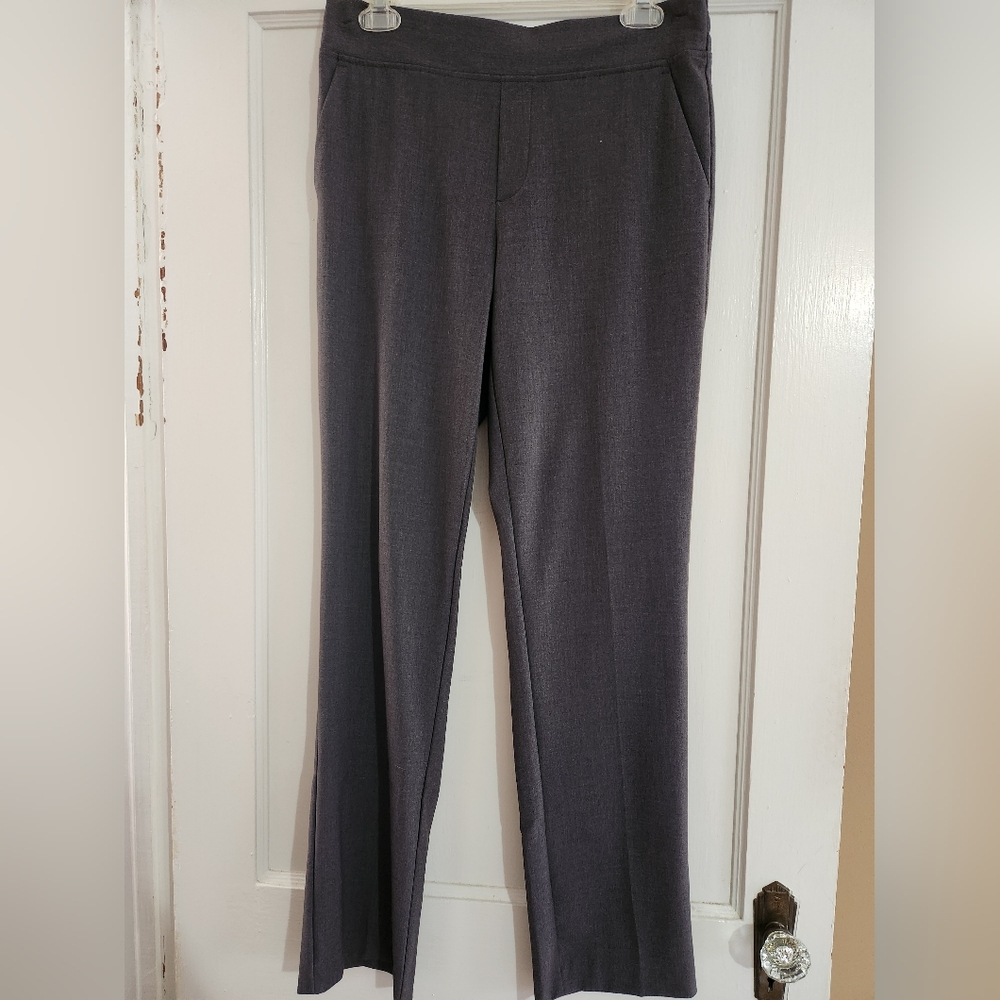 Comfortable & Chic Elastic Back Waist Gray Trousers